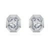 Boucles d’oreilles à clous octogonales, diamants synthétiques 1,0 ct au total, forme octogonale, or blanc 14 carats Boucles d’oreilles à clous octogonales, diamants synthétiques 1,0 ct au total, forme octogonale, or blanc 14 carats