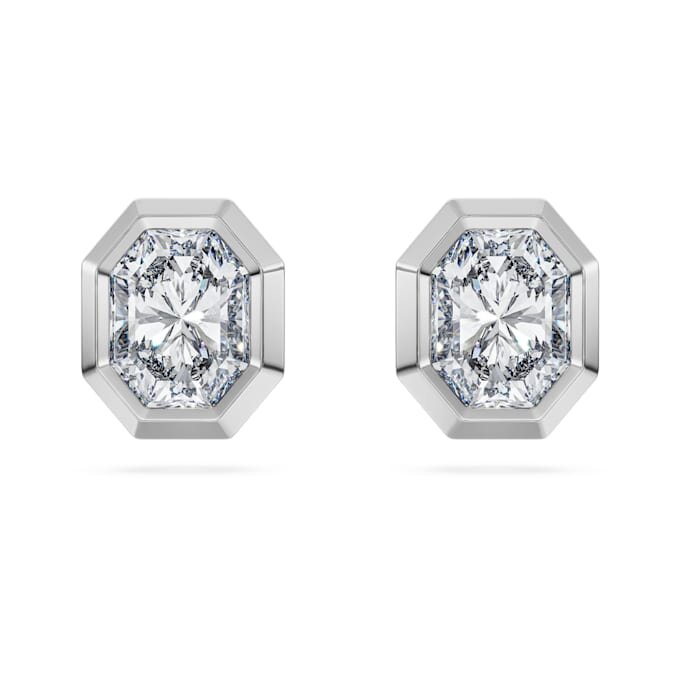 Boucles d’oreilles à clous octogonales, diamants synthétiques 1,0 ct au total, forme octogonale, or blanc 14 carats Boucles d’oreilles à clous octogonales, diamants synthétiques 1,0 ct au total, forme octogonale, or blanc 14 carats