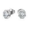 Boucles d’oreilles à clous octogonales, diamants synthétiques 1,0 ct au total, forme octogonale, or blanc 14 carats Boucles d’oreilles à clous octogonales, diamants synthétiques 1,0 ct au total, forme octogonale, or blanc 14 carats