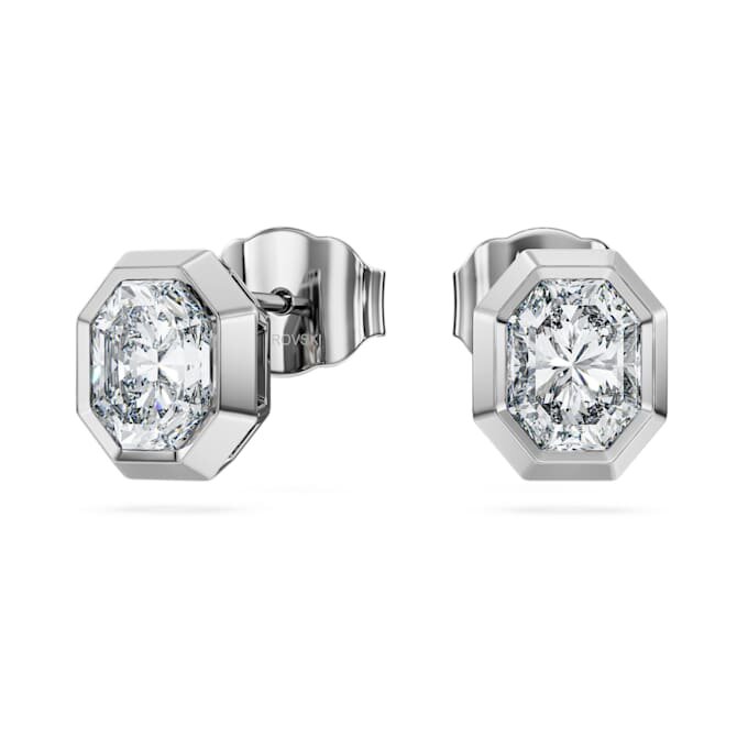 Boucles d’oreilles à clous octogonales, diamants synthétiques 1,0 ct au total, forme octogonale, or blanc 14 carats Boucles d’oreilles à clous octogonales, diamants synthétiques 1,0 ct au total, forme octogonale, or blanc 14 carats