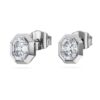 Boucles d’oreilles à clous octogonales, diamants synthétiques 1,0 ct au total, forme octogonale, or blanc 14 carats Boucles d’oreilles à clous octogonales, diamants synthétiques 1,0 ct au total, forme octogonale, or blanc 14 carats