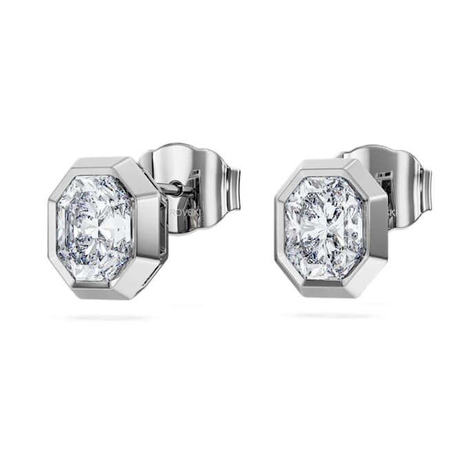 Boucles d’oreilles à clous octogonales, diamants synthétiques 1,0 ct au total, forme octogonale, or blanc 14 carats Boucles d’oreilles à clous octogonales, diamants synthétiques 1,0 ct au total, forme octogonale, or blanc 14 carats