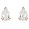 Boucles d’oreilles à clous Stilla, taille poire, blanches, plaquées or rose Boucles d’oreilles à clous Stilla, taille poire, blanches, plaquées or rose