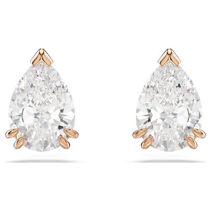 Boucles d’oreilles à clous Stilla, taille poire, blanches, plaquées or rose Boucles d’oreilles à clous Stilla, taille poire, blanches, plaquées or rose
