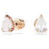 Boucles d’oreilles à clous Stilla, taille poire, blanches, plaquées or rose Boucles d’oreilles à clous Stilla, taille poire, blanches, plaquées or rose