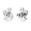 Boucles d’oreilles clous « Swan » : cygne, blanc, plaqué rhodium Boucles d’oreilles clous « Swan » : cygne, blanc, plaqué rhodium