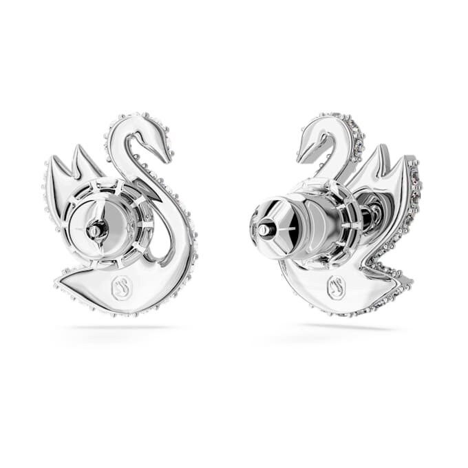 Boucles d’oreilles clous « Swan » : cygne, blanc, plaqué rhodium Boucles d’oreilles clous « Swan » : cygne, blanc, plaqué rhodium