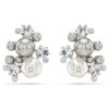 Boucles d’oreilles Constella : perles de cristal, taille ronde, blanches, plaquées rhodium Boucles d’oreilles Constella : perles de cristal, taille ronde, blanches, plaquées rhodium