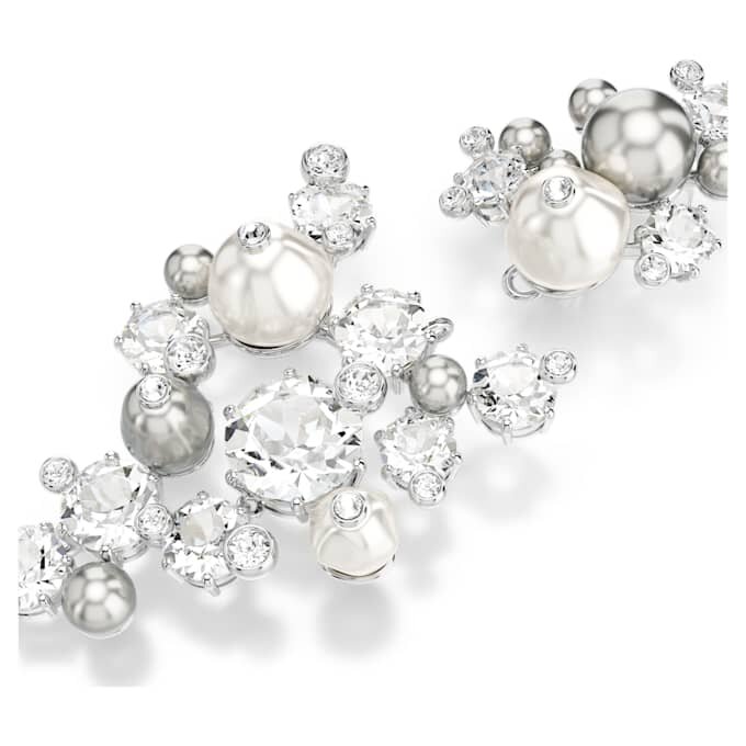 Boucles d’oreilles Constella : perles de cristal, taille ronde, blanches, plaquées rhodium Boucles d’oreilles Constella : perles de cristal, taille ronde, blanches, plaquées rhodium
