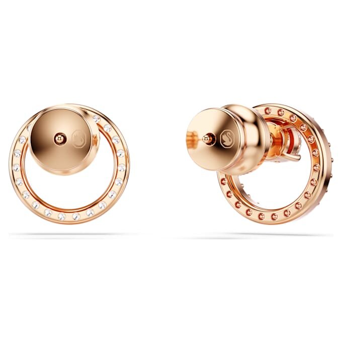 Boucles d’oreilles Constella, taille ronde, blanches, plaquées or rose Boucles d’oreilles Constella, taille ronde, blanches, plaquées or rose