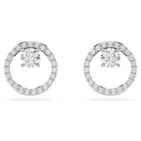 Boucles d’oreilles Constella, taille ronde, blanches, plaquées rhodium Boucles d’oreilles Constella, taille ronde, blanches, plaquées rhodium