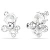 Boucles d’oreilles Constella, taille ronde, blanches, plaquées rhodium