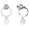 Boucles d’oreilles créoles Constella, taille ronde, blanches, plaquées rhodium