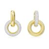 Boucles d’oreilles créoles Dextera, design asymétrique, anneaux entrelacés, blanches, plaquées or Boucles d’oreilles créoles Dextera, design asymétrique, anneaux entrelacés, blanches, plaquées or