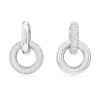 Boucles d’oreilles créoles Dextera, design asymétrique, anneaux entrelacés, blanches, plaquées rhodium Boucles d’oreilles créoles Dextera, design asymétrique, anneaux entrelacés, blanches, plaquées rhodium