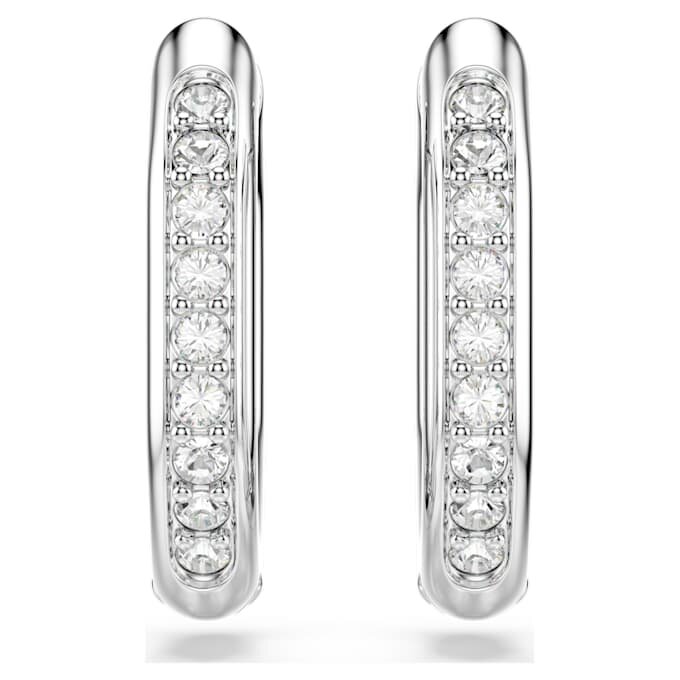 Boucles d’oreilles créoles Dextera, forme octogonale, taille ronde, petites, blanches, plaquées rhodium Boucles d’oreilles créoles Dextera, forme octogonale, taille ronde, petites, blanches, plaquées rhodium
