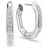 Boucles d’oreilles créoles Dextera, forme octogonale, taille ronde, petites, blanches, plaquées rhodium Boucles d’oreilles créoles Dextera, forme octogonale, taille ronde, petites, blanches, plaquées rhodium