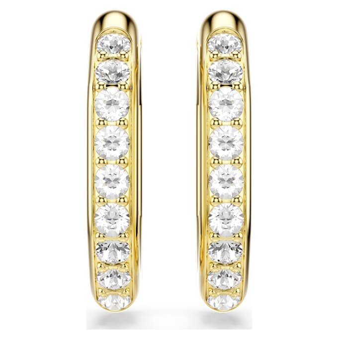 Boucles d’oreilles créoles Dextera, forme octogonale, taille ronde, taille moyenne, blanches, plaquées or Boucles d’oreilles créoles Dextera, forme octogonale, taille ronde, taille moyenne, blanches, plaquées or