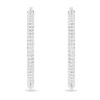 Boucles d’oreilles créoles Dextera pavées, grandes, blanches, plaquées rhodium Boucles d’oreilles créoles Dextera pavées, grandes, blanches, plaquées rhodium
