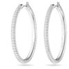 Boucles d’oreilles créoles Dextera pavées, grandes, blanches, plaquées rhodium Boucles d’oreilles créoles Dextera pavées, grandes, blanches, plaquées rhodium
