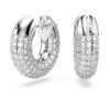 Boucles d’oreilles créoles Dextera, petites, blanches, plaquées rhodium Boucles d’oreilles créoles Dextera, petites, blanches, plaquées rhodium