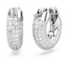 Boucles d’oreilles créoles Dextera, petites, blanches, plaquées rhodium Boucles d’oreilles créoles Dextera, petites, blanches, plaquées rhodium