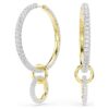 Boucles d’oreilles créoles Dextera, taille ronde, blanches, plaquées or Boucles d’oreilles créoles Dextera, taille ronde, blanches, plaquées or