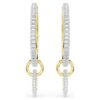 Boucles d’oreilles créoles Dextera, taille ronde, blanches, plaquées or Boucles d’oreilles créoles Dextera, taille ronde, blanches, plaquées or