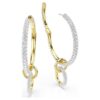 Boucles d’oreilles créoles Dextera, taille ronde, blanches, plaquées or Boucles d’oreilles créoles Dextera, taille ronde, blanches, plaquées or