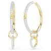 Boucles d’oreilles créoles Dextera, taille ronde, blanches, plaquées or Boucles d’oreilles créoles Dextera, taille ronde, blanches, plaquées or