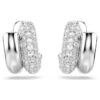 Boucles d’oreilles créoles Dextera, taille ronde, mini, blanches, plaquées rhodium Boucles d’oreilles créoles Dextera, taille ronde, mini, blanches, plaquées rhodium