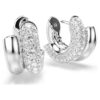 Boucles d’oreilles créoles Dextera, taille ronde, mini, blanches, plaquées rhodium Boucles d’oreilles créoles Dextera, taille ronde, mini, blanches, plaquées rhodium