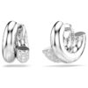 Boucles d’oreilles créoles Dextera, taille ronde, mini, blanches, plaquées rhodium Boucles d’oreilles créoles Dextera, taille ronde, mini, blanches, plaquées rhodium