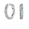 Boucles d’oreilles créoles Eternity, diamants synthétiques 0,1 ct au total, forme ronde, petites, or blanc 14 carats Boucles d’oreilles créoles Eternity, diamants synthétiques 0,1 ct au total, forme ronde, petites, or blanc 14 carats