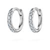 Boucles d’oreilles créoles Eternity, diamants synthétiques 0,1 ct au total, forme ronde, petites, or blanc 14 carats Boucles d’oreilles créoles Eternity, diamants synthétiques 0,1 ct au total, forme ronde, petites, or blanc 14 carats