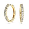 Boucles d’oreilles créoles Eternity, diamants synthétiques 0,5 ct au total, forme ronde, or jaune 14 carats Boucles d’oreilles créoles Eternity, diamants synthétiques 0,5 ct au total, forme ronde, or jaune 14 carats