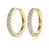 Boucles d’oreilles créoles Eternity, diamants synthétiques 0,5 ct au total, forme ronde, or jaune 14 carats Boucles d’oreilles créoles Eternity, diamants synthétiques 0,5 ct au total, forme ronde, or jaune 14 carats