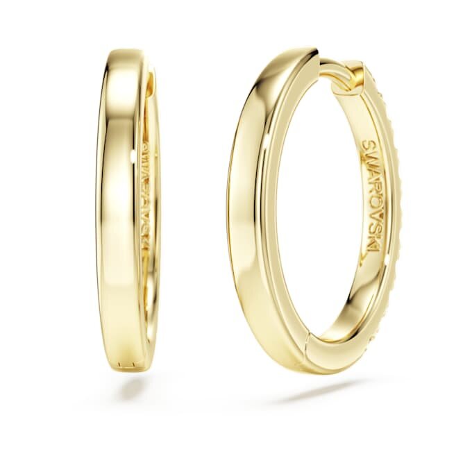 Boucles d’oreilles créoles Eternity, diamants synthétiques 0,5 ct au total, forme ronde, or jaune 14 carats Boucles d’oreilles créoles Eternity, diamants synthétiques 0,5 ct au total, forme ronde, or jaune 14 carats