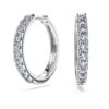 Boucles d’oreilles créoles Eternity, diamants synthétiques 0,56 ct au total, forme ronde, argent sterling Boucles d’oreilles créoles Eternity, diamants synthétiques 0,56 ct au total, forme ronde, argent sterling