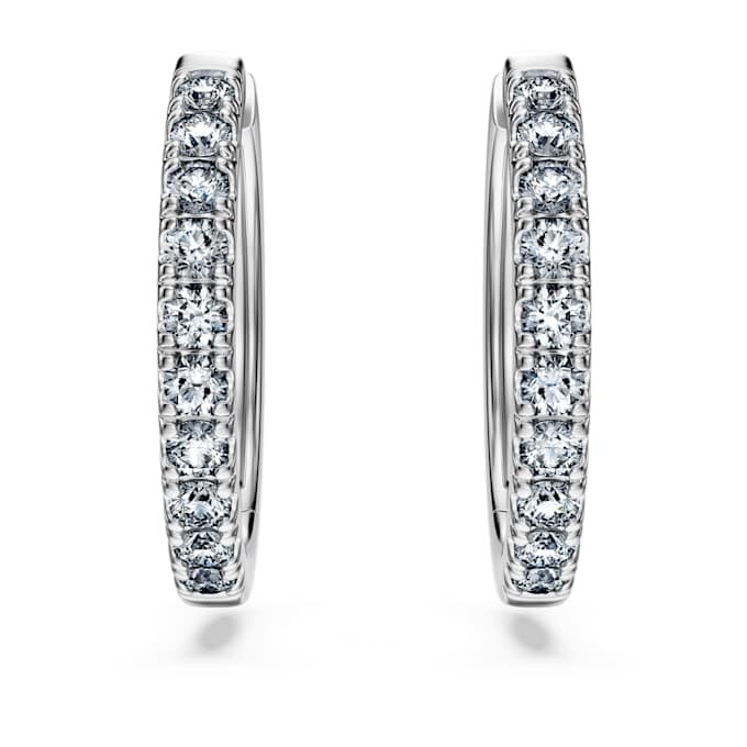 Boucles d’oreilles créoles Eternity, diamants synthétiques 0,56 ct au total, forme ronde, argent sterling Boucles d’oreilles créoles Eternity, diamants synthétiques 0,56 ct au total, forme ronde, argent sterling