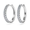Boucles d’oreilles créoles Eternity, diamants synthétiques 0,56 ct au total, forme ronde, argent sterling Boucles d’oreilles créoles Eternity, diamants synthétiques 0,56 ct au total, forme ronde, argent sterling