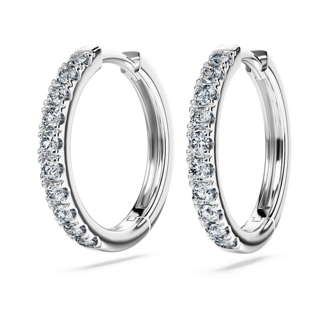 Boucles d’oreilles créoles Eternity, diamants synthétiques 0,56 ct au total, forme ronde, argent sterling Boucles d’oreilles créoles Eternity, diamants synthétiques 0,56 ct au total, forme ronde, argent sterling