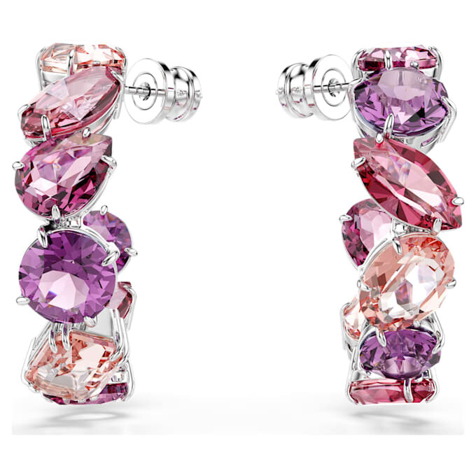 Boucles d’oreilles créoles Gema roses, plaquées rhodium Boucles d’oreilles créoles Gema roses, plaquées rhodium