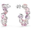 Boucles d’oreilles créoles Gema roses, plaquées rhodium Boucles d’oreilles créoles Gema roses, plaquées rhodium