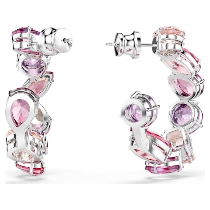 Boucles d’oreilles créoles Gema roses, plaquées rhodium Boucles d’oreilles créoles Gema roses, plaquées rhodium