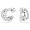Boucles d’oreilles créoles Hyperbola, taille ronde, mini, blanches, plaquées rhodium Boucles d’oreilles créoles Hyperbola, taille ronde, mini, blanches, plaquées rhodium