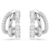 Boucles d’oreilles créoles Hyperbola, taille ronde, mini, blanches, plaquées rhodium Boucles d’oreilles créoles Hyperbola, taille ronde, mini, blanches, plaquées rhodium