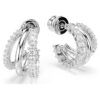Boucles d’oreilles créoles Hyperbola, taille ronde, mini, blanches, plaquées rhodium Boucles d’oreilles créoles Hyperbola, taille ronde, mini, blanches, plaquées rhodium