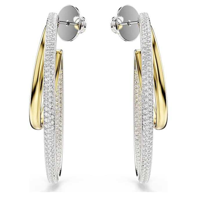 Boucles d’oreilles créoles Hyperbola, taille ronde, taille moyenne, blanches, finition en métaux mélangés Boucles d’oreilles créoles Hyperbola, taille ronde, taille moyenne, blanches, finition en métaux mélangés