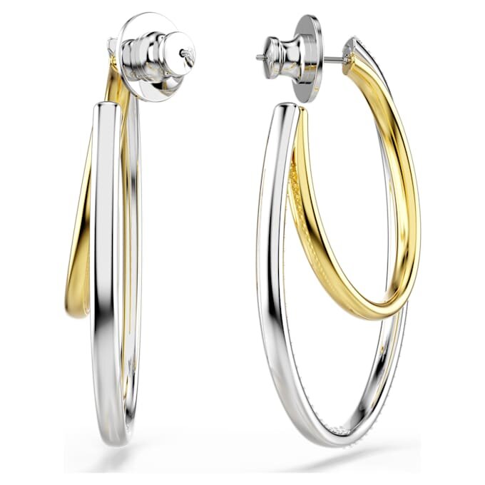 Boucles d’oreilles créoles Hyperbola, taille ronde, taille moyenne, blanches, finition en métaux mélangés Boucles d’oreilles créoles Hyperbola, taille ronde, taille moyenne, blanches, finition en métaux mélangés